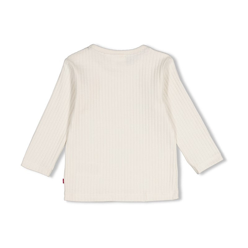 Feetje | Geripptes Longsleeve – Moon Flower