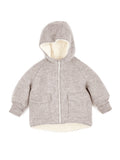 Halfen | Wollwalk Winterjacke mit Teddy - Greige