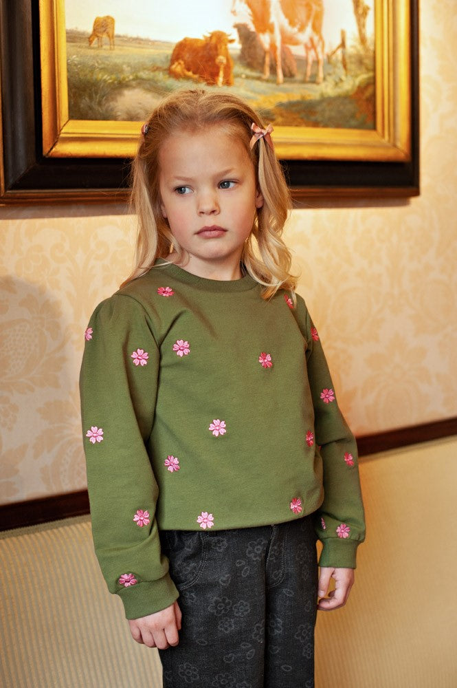Jubel | Sweater mit Stickerei - Moon Flowers