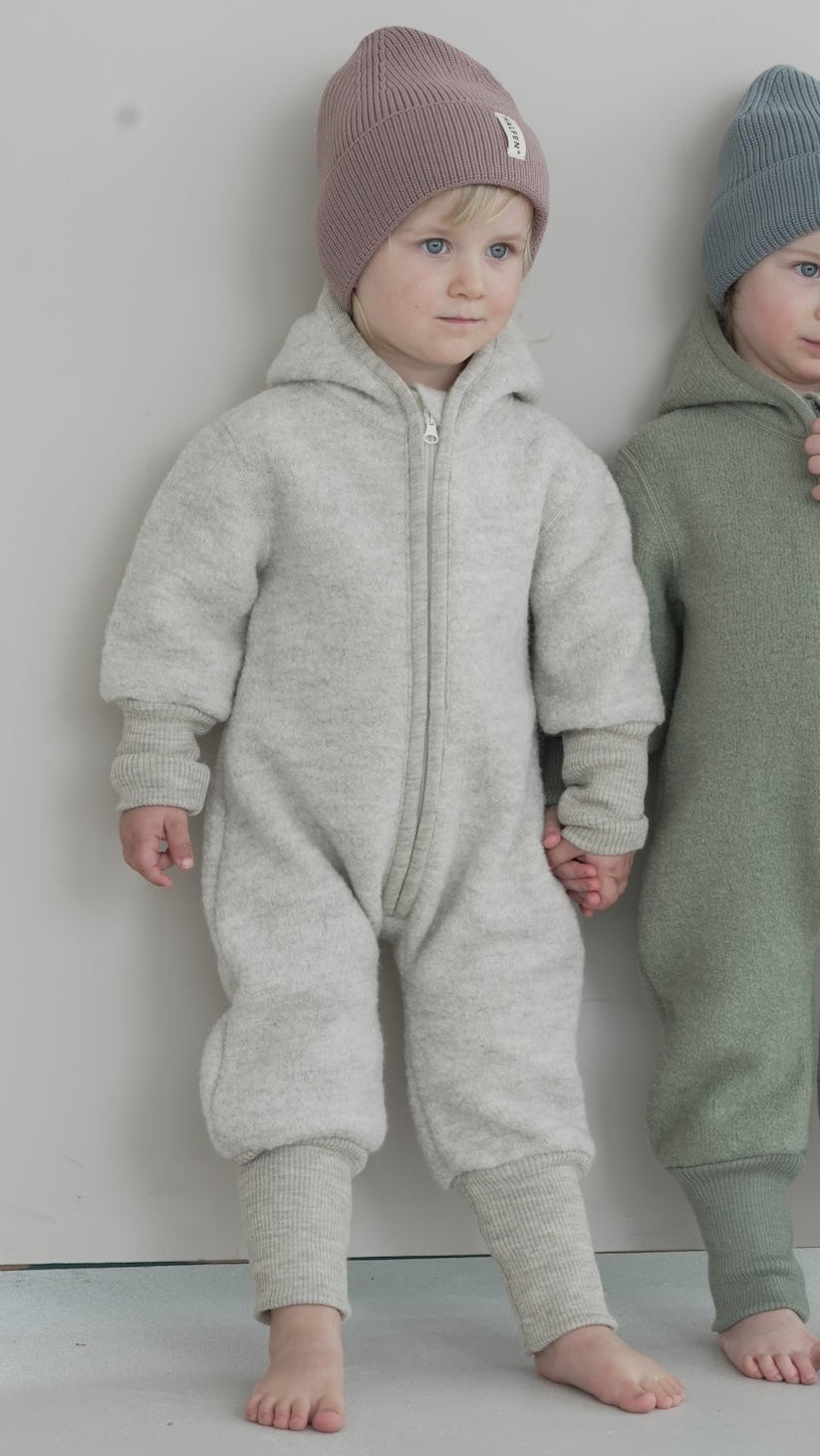 Halfen | Wollwalk Overall mit Teddy-Kapuze und Bündchen